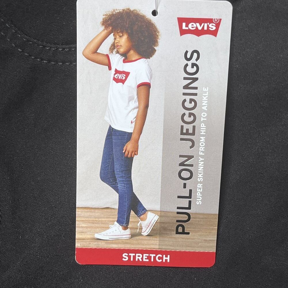 NWT Levis Jeggings Jeans Girls 14 Stretch Pull On Black Casual School Classic - Picture 8 of 9